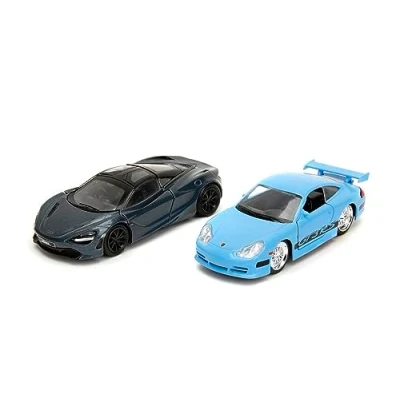 Imagen de Jada Toys Coches Fast and Furious (Juego de 2) Brian&#039;s Porsche 911 GT3 RS &amp; Shaw&#039;s McLaren 720S 2017 2 Legacy Series con Puertas Apertura, 1:32, 19 cm, a Partir 8 años, Wave 1, Set