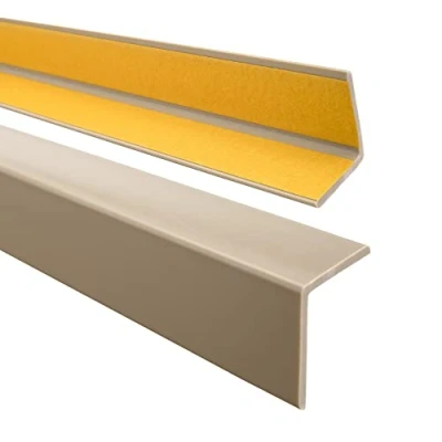 Imagen de Quest perfil angular 35x35mm, ángulo de plástico PVC goma, autoadhesivo protección bordes, elástico esquinas, Beige, 130cm