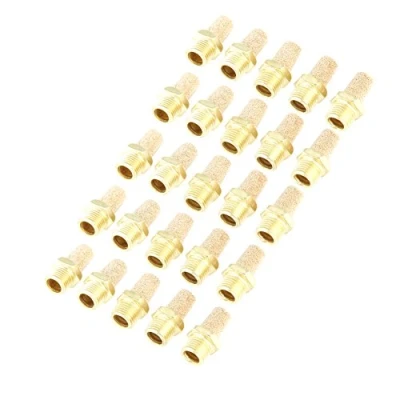 Imagen de FTVOGUE filtro de escape aire silencioso reductor ruido latón sinterizado rosca exterior 25 unids/set G1/8