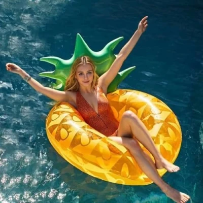 Imagen de Flotadores Piscina para Adultos, Gigante Piña Flotador Inflable de Piscina, Anillo Natación Inflable, Boyas y Colchón Onflables Juguete Playa Verano Grande
