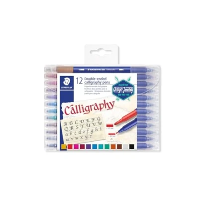 Imagen de STAEDTLER Bolígrafo de caligrafía 3005 TB12 doble punta, colores surtidos, 12 unidades (paquete 1)