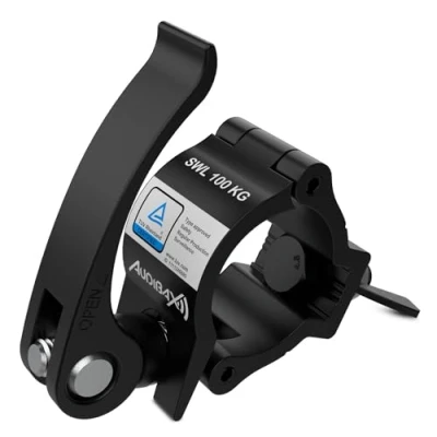 Imagen de Audibax ACP 4851100BK Garra para Truss con Diámetro 48 51mm Gancho una Carga Máxima de 100kg Abrazadera Luces Escenario Clamp Fijación Cabeza Móvil