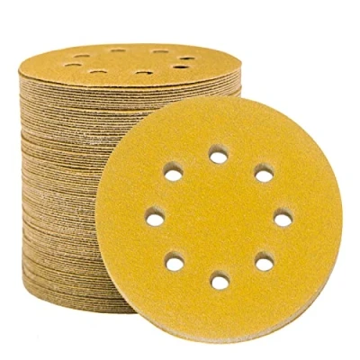 Imagen de STEBRUAM Disco de Lija Discos 100 Piezas 80 Granos 125mm Papel abrasivo autoadhesivos Pulir Hook and Loop Abrasivos 8 Agujeros para Lijadora Orbital