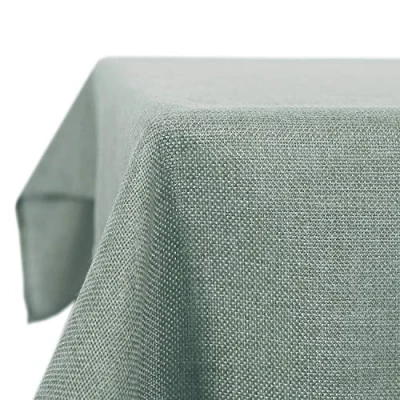 Imagen de Deconovo Mantel Mesa Rectangular para Comedor Cocina o Salón Efecto Lino 130 x 160 cm Verde Claro