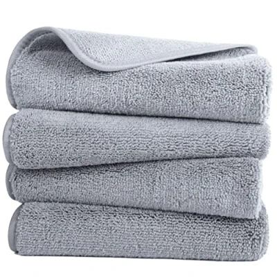 Imagen de Polyte Toalla de Manos Microfibra superabsorbente antipelusa Secado rápido Gris 40 x 76 cm Pack 4