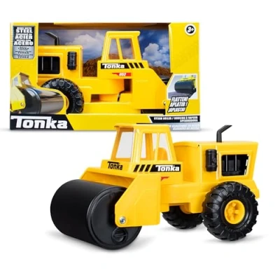 Imagen de Tonka apisonadora de acero, fabricación duradera acero auténtico, juguete demolición amarillo con acción realista, para niños y niñas a partir 3 años, infantil ideal