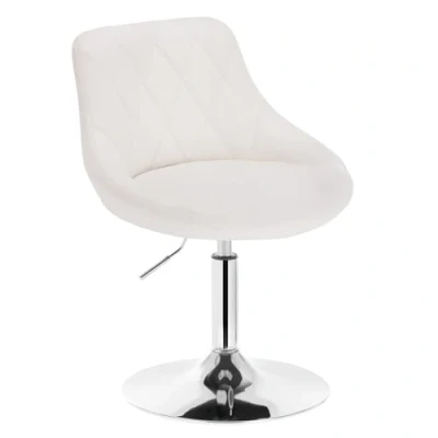 Imagen de WOLTU Taburetes Altos Cocina con Respaldo Cuero Sintetico Regulables en Altura Taburete Giratorio Peluquería Sillas Bar de Escritorio, del Asiento 42 58 cm, Blanco, BH241ws 1