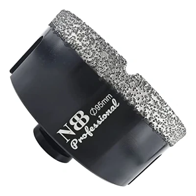 Imagen de NBB Broca de diamante con M14, corona para taladrar en seco y húmedo profesionalmente porcelana dura, cerámica, baldosas, granito, mármol, azulejo, Amoladora Angular (95mm)