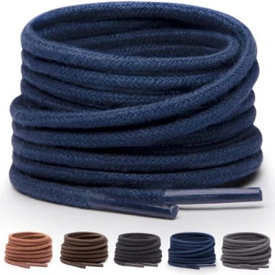 Imagen de Miscly Cordones para Zapatos de Vestir Disponibles en Múltiples Longitudes y Colores (Azul Marino, 91 cm)