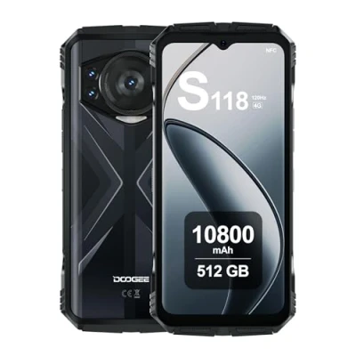 Imagen de DOOGEE S118 Movil Resistente 2024, Android 14, 20GB RAM+512GB ROM, 10800mAh, Pantalla 6.58&quot; FHD+ 120Hz, 50MP Cámara, Octa Core, 4G Dual SIM Telefonos Moviles Libres, NFC, GPS, Plata