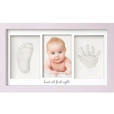 Imagen de KeaBabies Kit De Recuerdo Huella Bebé Marco Duo Arte Memoria Para Recién Nacido Baby Shower Niños, Niñas Caja Regalo Registry (Soft Lilac)