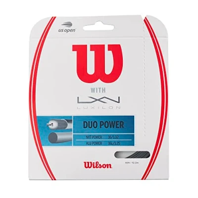 Imagen de Wilson Duo Tenis, 12.2 m, Cordaje híbrido de Luxilon, Unisex, Grey, 12,2 m