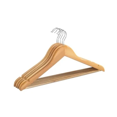 Imagen de Wenko Percha Pantalones Eco 5 Unidades Juego de Gancho con Barra para y Muescas Faldas Marrón