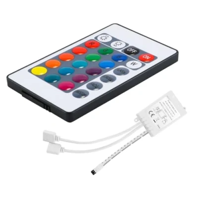 Imagen de WANGCL 2 controladores remotos inalámbricos IR de 24 teclas con receptor LED controlador RGB para tiras luces 3528 5050 SMD