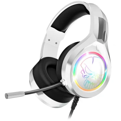 Imagen de Spirit of Gamer Pro H8 Cascos Gaming Blanco RGB con Micrófono Compatibles PS5, PS4, Xbox, Switch y PC Audio Estéreo 2.0 Salida USB Jack Almohadilla de Piel Diadema Ajustable