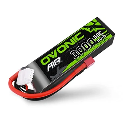Imagen de OVONIC Lipo Batería 3S 3000mAh 50C 11.1V con Enchufe T Estilo Dean para RC Avión Helicóptero Coche Camión Truggy Hobby DIY