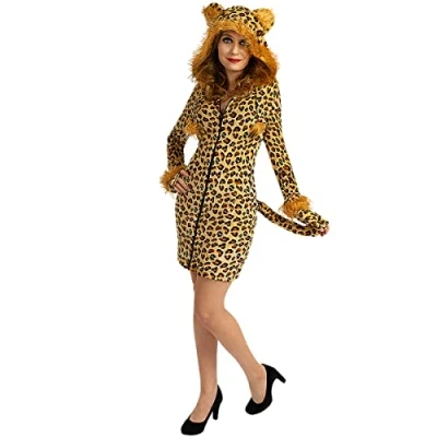 Imagen de Funidelia Disfraz de Leopardo para Mujer Talla L Animales, Desierto, Selva Color: Marrón Divertidos Disfraces y complementos Carnaval Halloween