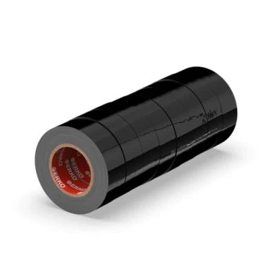 Imagen de ERKO Cinta aislante Negra 19mm x 20m 8 piezas, adhesiva para instalaciones eléctricas PVC, aislar y reparar cables eléctricos, extrafuerte, agrupar