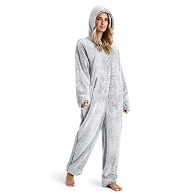 Imagen de CityComfort Pijama Entero Mujer, de Polar Suave Cómodo Calentito S XL (Gris Dos Tonos, L)