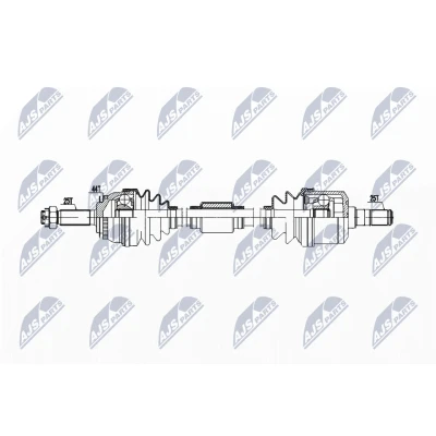 Imagen de NTY NPW HY 611 Árbol de transmisión Eje delantero, derecha 937 Caja cambios manual HYUNDAI: Matrix