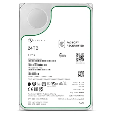 Imagen de Seagate Exos X24 24TB Interne Server Disco duro ST24000NM000C 3,5&quot; HDD SATA3 512MB 7200RPM (Reacondicionado)