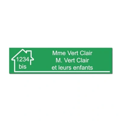 Imagen de Mygoodprice Placa para buzón, grabado de nombre y número, autoadhesiva personalizable, 10 x 2,5 cm, verde claro