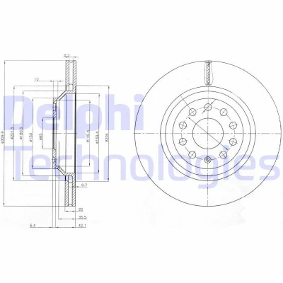 Imagen de DELPHI BG3975 Disco de freno 310 22 5 ventilado aceitado sin procesar cojinete rueda, anillo sensor ABS VOLKSWAGEN: GOLF 4, 5, 6