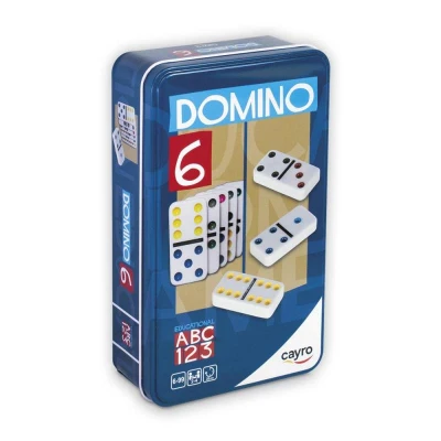 Imagen de Juego de viaje Dominó doble 6 colores caja metal Cayro