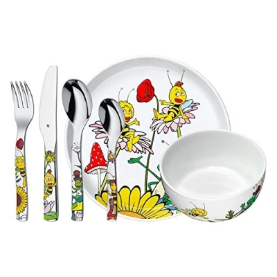 Imagen de WMF La Abeja Maya Vajilla para niños 6 Piezas, Incluye Plato, Cuenco y cubertería (Tenedor, Cuchillo de Mesa, Cuchara pequeña) Kids Infantil