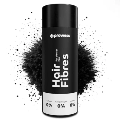 Imagen de Prowess Fibras Capilares Negro, 27.5 gr Fibra Capilar Hombre y Mujer sin Parabenos ni Sulfatos Negro para Más Densidad