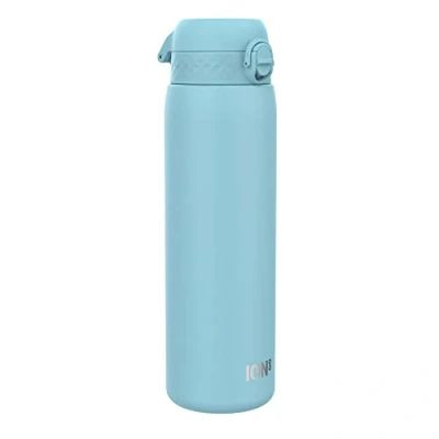 Imagen de Ion8 Botella de Agua Acero Inoxidable 1 Litro, a Prueba Fugas, Fácil Abrir, Cerradura Segura, Asa Transporte, Aptas para Lavavajillas, Resistente Rayones, Azul