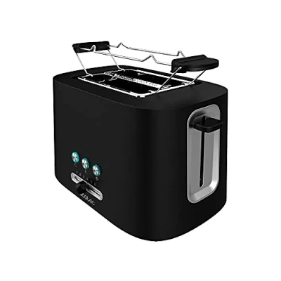 Imagen de Cecotec Tostadora Vertical Toast&amp;Taste 9000 Double. 980 W, 2 Ranuras cortas extraanchas, 3 Funciones preconfiguradas, Diseño en plástico con acabados acero inox, Incluye Varillas superiores