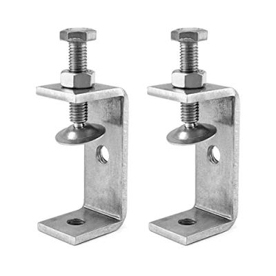 Imagen de QWORK 2 Piezas 304 acero inoxidable C abrazadera, Sargentos G, Para Carpintería De Bricolaje, Soldadura, Ebanistería, Color Plateado, Estilo 1