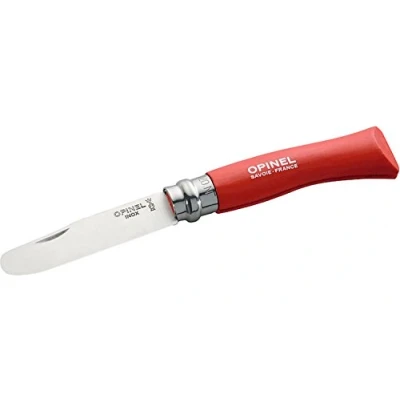 Imagen de Herbertz Opinel 0442001698 Navaja con Punta Redondeada y Mango en Carpe, Color Rojo, Talla 8 cm