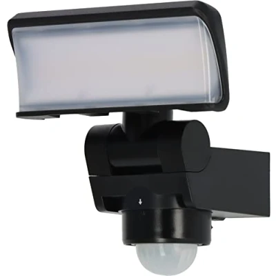 Imagen de Brennenstuhl Foco LED con sensor de movimiento WS 2050 WP para exteriores 20W (1680lm, IP44, 3000K, luz blanca cálida, detección moviemento 180 un alcance hasta 10m) negro