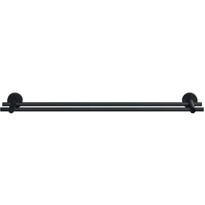 Imagen de tesa Colgador de Toallas Doble Moon Black, Negro Mate, Autoadhesivo, tecnología Montaje Adhesiva, 112 mm x 640 50
