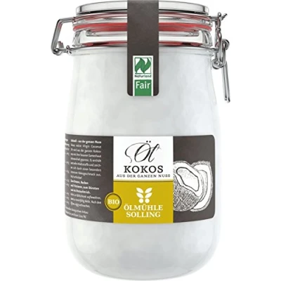 Imagen de Ölmühle Solling Bio &amp; Naturland Fair Aceite de coco en vaso para planchar (1000 ml)