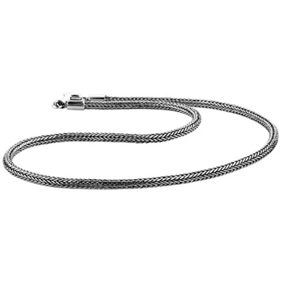 Imagen de Kuzzoi Cadena bizantina maciza de Plata ley 925 para hombre, grosor 5 mm, longitud 60 cm, con caja regalo 345051 060, 60, esterlina, No es una piedra preciosa
