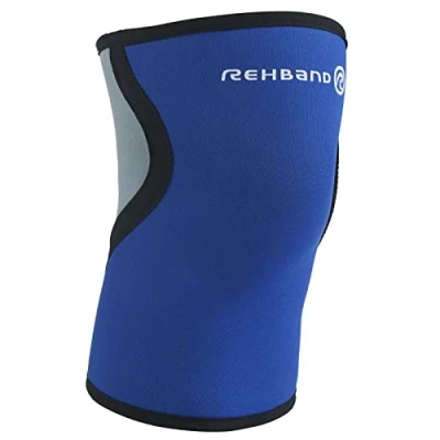 Imagen de Rehband QD Knee Support, 1 pieza, soporte de rodilla neopreno 3 mm, compresión rodilla, Color:Azul, Talla:M