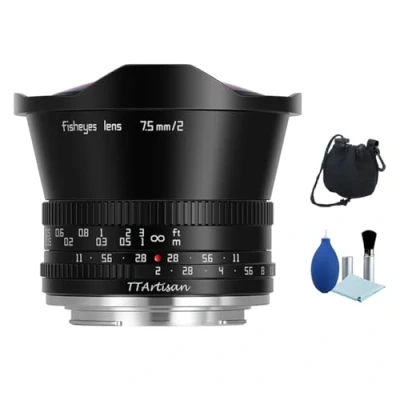 Imagen de TTArtisan lente de ojo pez F2 APS C 7,5 mm, enfoque manual gran apertura 180 para cámara Panasonic/Olympus M4/3 G1 G85 GF1 GF9 GM1 GH2 GH5 EM10II EPL9 EPM1 EM10III