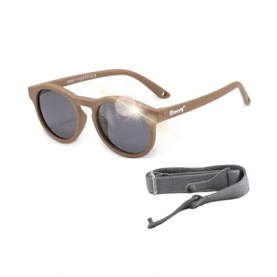 Imagen de Maesy Gafas de sol Bowi Baby 1 3 años Flexibles Correa elástica ajustable Protección polarizada UV400 Niños y niñas pequeños Redondas (Marrón)
