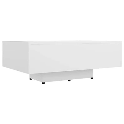 Imagen de vidaXL Mesa de Centro Auxiliar Consola Mesita Salón Lateral Té Café Sofá Sala Estar Muebles Mobiliario Madera Contrachapada Blanco 85x55x31 cm