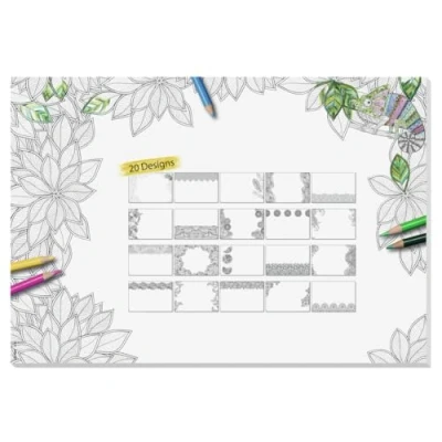 Imagen de SIGEL HO570 Vade de papel sobremesa, diseño &quot;Adult colouring&quot;, aprox. A2, 20 hojas