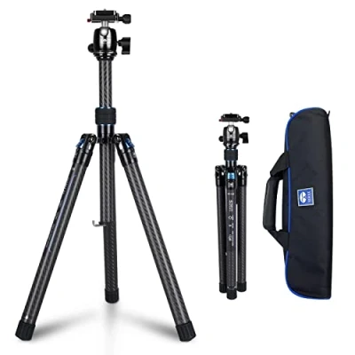 Imagen de SIRUI Carbono Trípode para Cámara Traveler X I, 152cm de Viaje Ligero con Cabezal Bola B 00K 360, Réflex Videocámara, DSLR, Carga Máxima 10KG