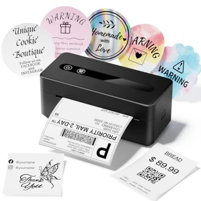 Imagen de TATTMUSE Impresora Etiquetas Autoadhesivas 4x6, Envio Soporta Bluetooth y USB, Termica Adhesivas Compatible con Ebay, Etsy, DHL, Label Printer