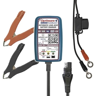 Imagen de OptiMate TecMate 1 VoltMatic, TM 400a, Cargador mantenedor de batería 4 Fases 6V / 12V 0.6A