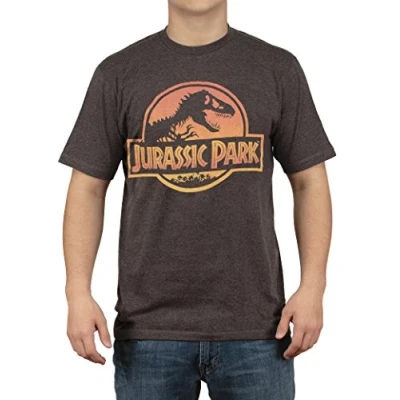 Imagen de Jurassic Park Camiseta para hombre (talla XL), color gris oscuro