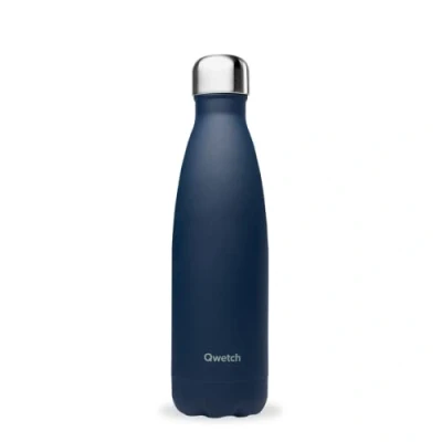 Imagen de Qwetch Botella Isotérmica Originals Granite Azul 500ml Nómada de Acero Inoxidable 24h Frío y 12h Caliente Impermeable, Libre BPA Reutilizable