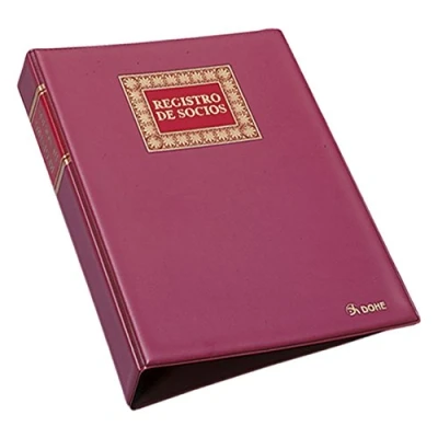 Imagen de Dohe 9923 Libro registro de socios con hojas recambiables, 100 hojas, A4 natural