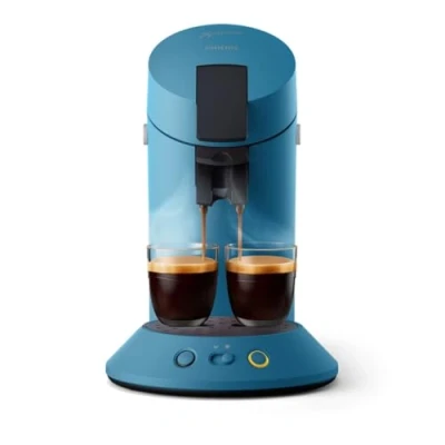 Imagen de Senseo Original Plus cafetera de monodosis, Selección Intensidad del Café, Tecnología Coffee Boost, Plástico Reciclado, Azul Pavone (CSA210/00)